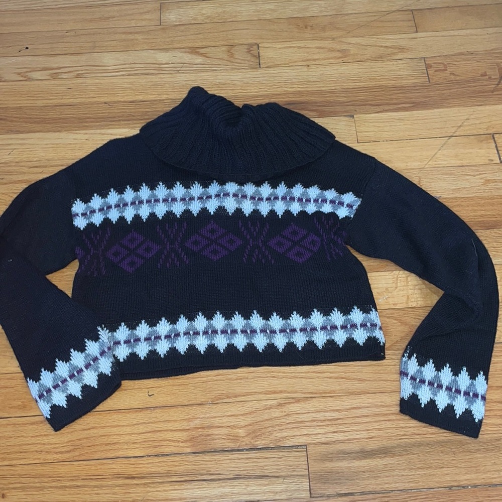 Crop Cowl Neck Sweater